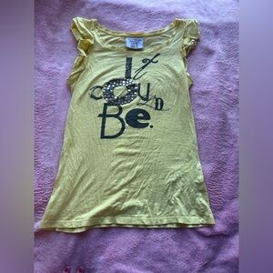 vintage y2k 2000s silver yellow top 💛🩶 medium